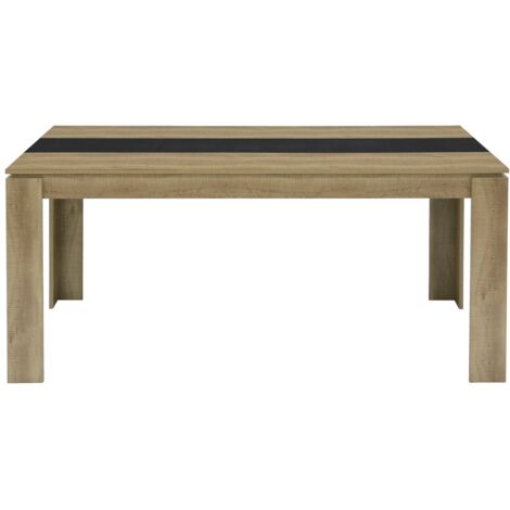 Table de salle à manger avec 160 × 80 × 75 cm - Noir (1/4)