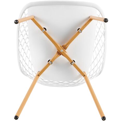 Chaise Salle a Manger Lot de 6, Chaise Scandinave avec Pieds en Métal, Chaise Cuisine Chaise Salon Chaise de Salon, Blanc