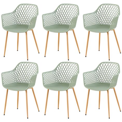 Eggree – Lot de 6 chaises de jardin avec accoudoirs – Design moderne et ergonomique – Charge maximale 120 kg – Pieds en métal pour stabilité