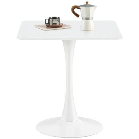 Eggree – Table de salle à manger carrée 70 x 70 cm – Pieds en métal – Plateau MDF finition mate – Pour 2 à 4 personnes – Montage simple (1/4)