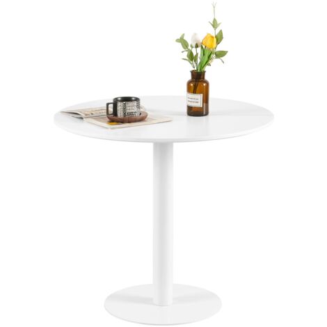 Eggree – Table à manger ronde moderne – Plateau marbré blanc – Dimensions 80x80 cm – Capacité 100 kg – Pour 2 à 4 personnes – Facile à monter (1/4)
