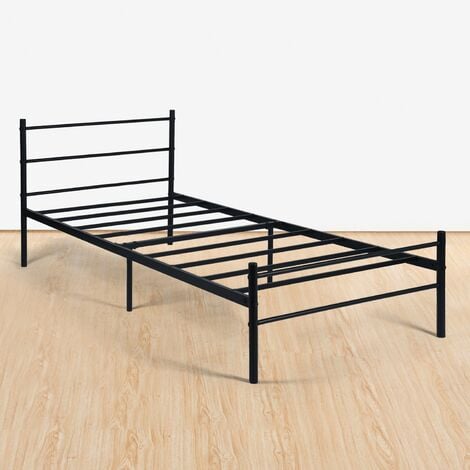 Lit simple en métal 90x190cm - Noir