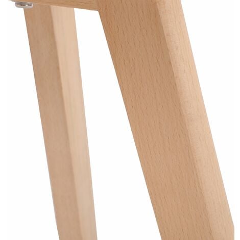 Lot de 2 Chaises design contemporain nordique scandinave - pieds en bois de hêtre massif - Blanc