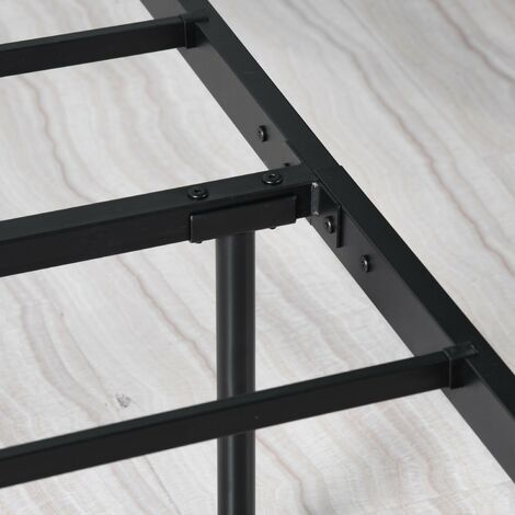 Lit Simple en métal Design Cadre de lit 90x190cm-Noir