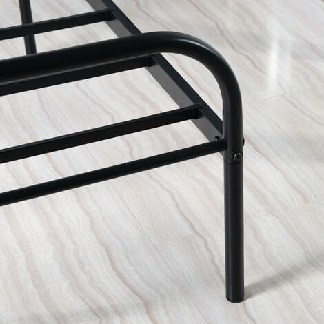 Lit Simple en métal Design Cadre de lit 90x190cm-Noir