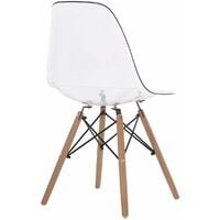 Lot de 4 chaises Transparent design tendance rétro bois chaise de salle à manger 30x45x82 cm