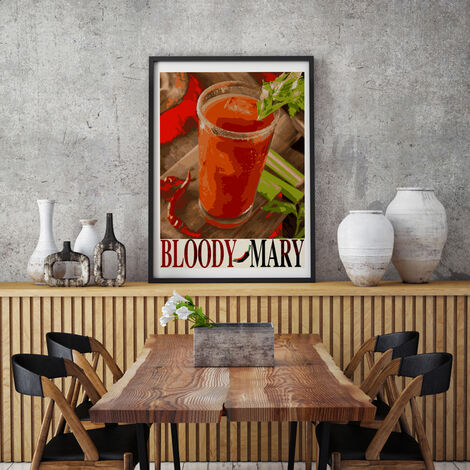 COCKTAIL - Signature Poster - Wandposter - Hochformat - 270g mattes Fine Art  Papier - Bloody Mary Design - 21x30 cm