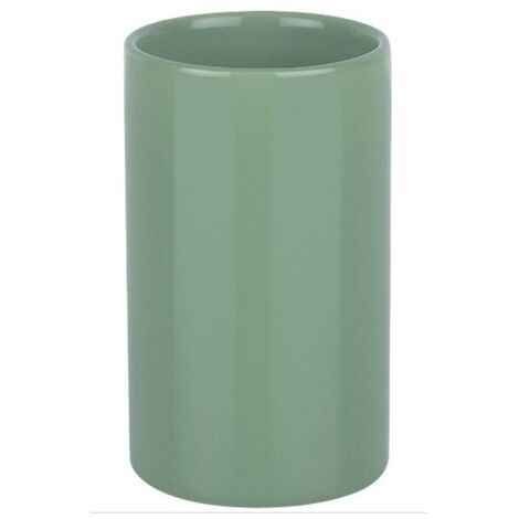Portacepillos de dientes Spirella "Tube " de gres en color verde Ø7 x 11,5 cm (1/3)