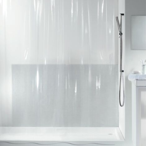 Spirella colección Transparent , Cortina de ducha textil 180 x 200, 100% polyester, Transparente