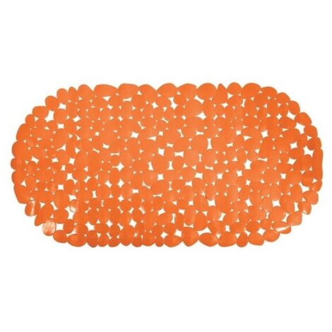 Alfombra Fondo de bañera PVC PEBBLES 35x68cm Naranja MSV