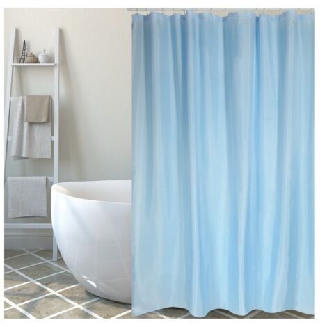 Cortina de Ducha SKY de Poliéster 180x200cm CALIDAD PREMIUM Azul Cielo - Anillas incluidas MSV (1/3)