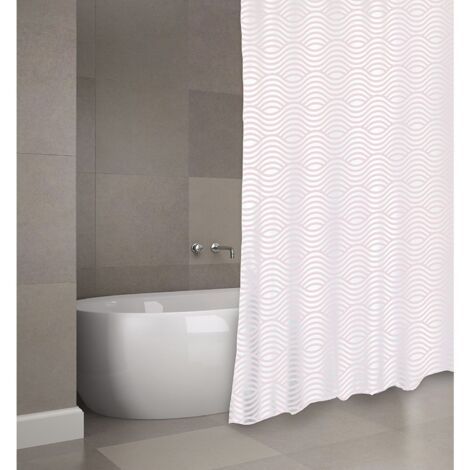 Cortina de ducha Poliéster WAVE 180x200cm CALIDAD PREMIUM Rosa Pastel - Anillas incluidas MSV