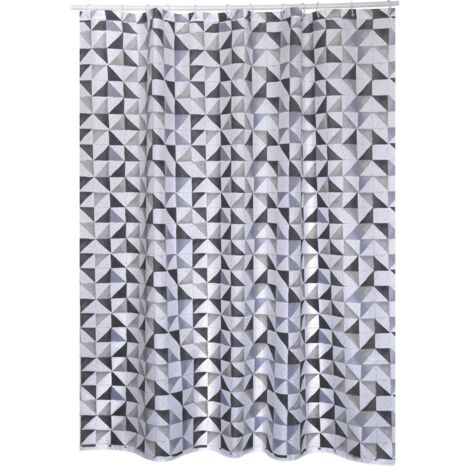 Cortina de ducha Poliéster CALULA 180x200cm CALIDAD PREMIUM Gris - Anillas incluidas MSV