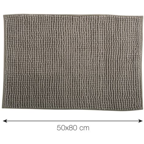 Alfombra de baño CHENILLE Microfibra 50x80cm Beige MSV (1/5)