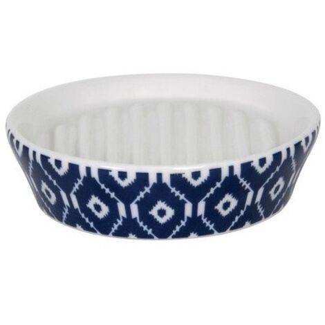 Jabonera Cerámica IKAT Azul y Blanco MSV