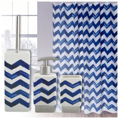 SET BAÑO BLANCO AZUL