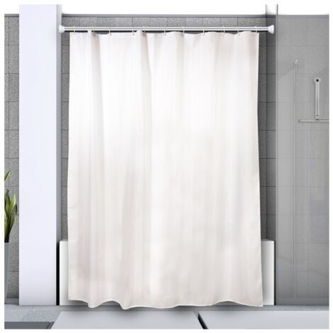Barra para cortina de ducha o bañera extensible sin taladrar en Aluminio KRETA 125-220cm Acabado Spirella Brillante
