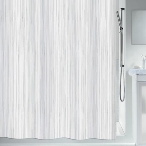 RAYA Cortina de ducha de poliéster 180x200 cm blanca Spirella (1/5)