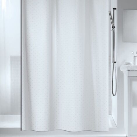 RICCO Cortina de ducha de poliéster 180x200cm blanca Spirella