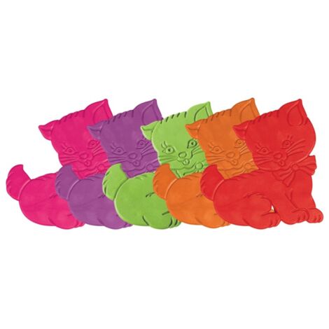 Set de 5 pegatinas antideslizantes para figuras de ducha o bañera Motivo Gato de Goma 12,5x11cm Multicolor MSV (1/5)