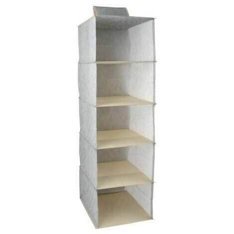 Armario ropa PP ventilado 5 compartimentos Gris y Beige MSV