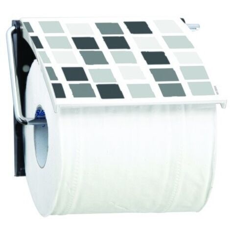 Portarrollos de papel higiénico de pared PS y acero cromado MOSAIKO gris MSV