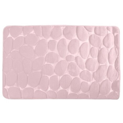 Alfombra de baño microfibra PEBBLE 40x60cm Rosa pastel MSV (1/4)