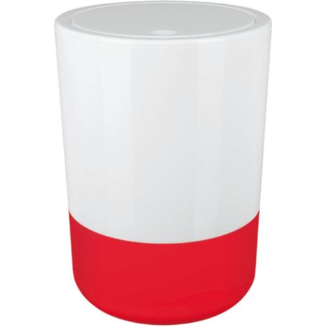 Papelera basculante de baño MOJI 5L Rojo y Blanco Spirella