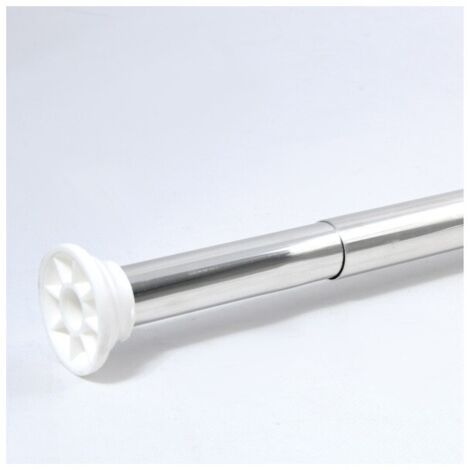 Barra para cortina de ducha o bañera extensible sin taladrar en Aluminio DECOR 125-220cm Acabado Spirella Brillante