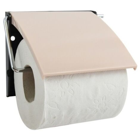 Portarrollos de papel higiénico de pared PS y acero cromado beige MSV