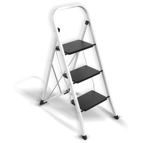 Escalera de tijera de acero plegable de 3 peldaños máx. 150 kg (46 x 71 x 105 cm) MSV