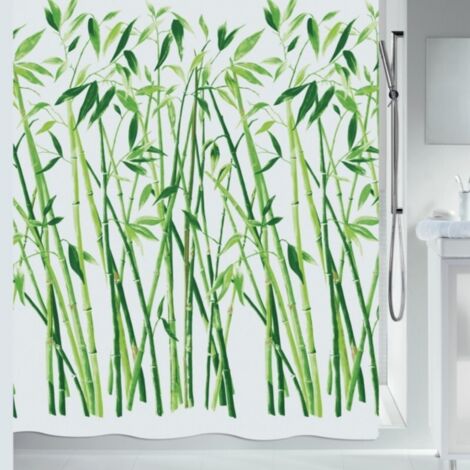 Cortina de ducha Poliéster BAMBUS 120x200cm Verde Spirella (1/4)