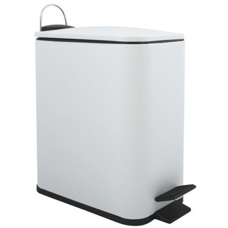 Papelera con pedal Acero ERIK 5L Blanco mate Spirella