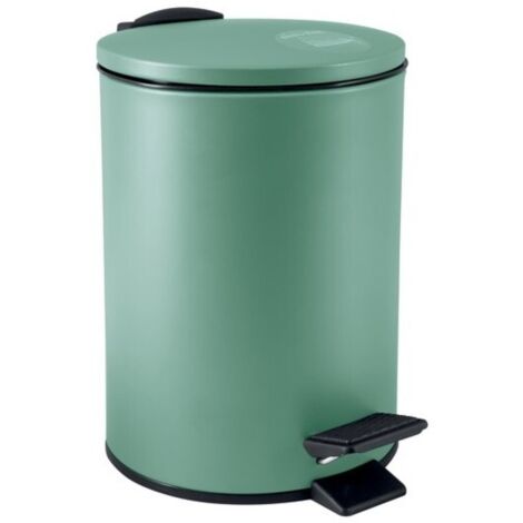 Papelera con pedal Acero ADELAR 3L Verde mate Spirella
