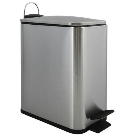 Papelera con pedal ERIK 5L de acero Metalizado Spirella