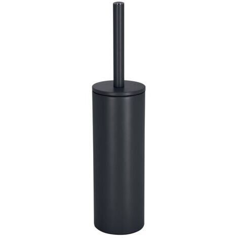 Escobillero con soporte de acero AKIRA Negro mate Spirella