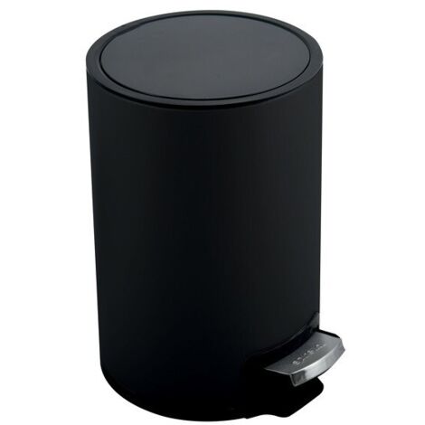 Papelera con pedal RIKU 5L acero inoxidable negro mate Spirella
