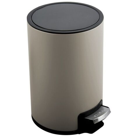 RIKU Papelera con pedal de acero inoxidable 5L Topo mate Spirella