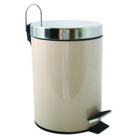 Papelera con pedal acero inoxidable 3L Beige MSV