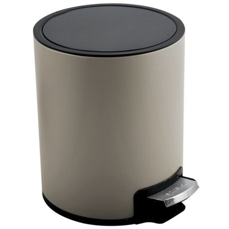 RIKU Papelera con pedal de acero inoxidable 3L Topo mate Spirella