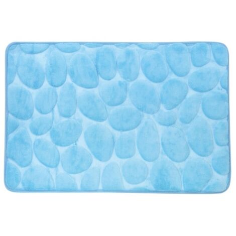 PEBBLE Alfombra de Baño Microfibra 40X60cm Azul Claro MSV (1/5)