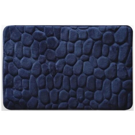 Alfombra de baño microfibra PEBBLE 40x60cm Azul Marino MSV (1/5)