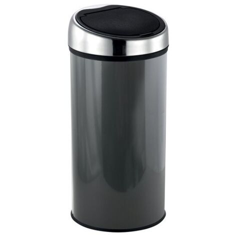 Papelera Touch Inox 30L Gris Antracita MSV