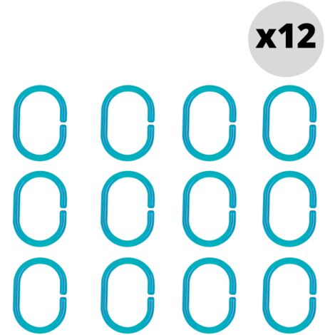 Juego de 12 anillas para cortina de ducha C-MINOR Azul Claro Spirella (1/4)