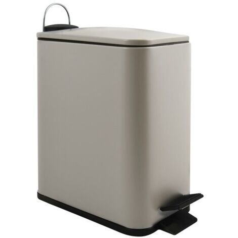 Papelera con pedal ERIK 5L acero inoxidable gris pardo mate Spirella