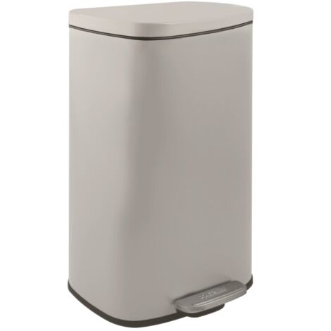 Papelera de Cocina con Pedal Acero AKIRA 30L Topo Mate Spirella