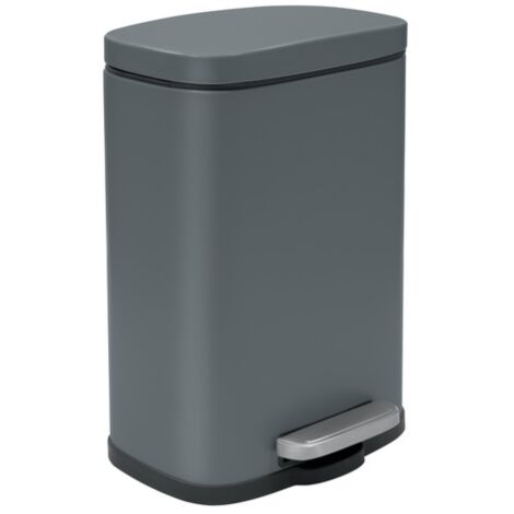 Papelera con pedal Acero AKIRA 12L Gris mate Spirella