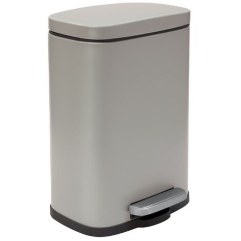Papelera con pedal Acero AKIRA 12L Gris topo mate Spirella