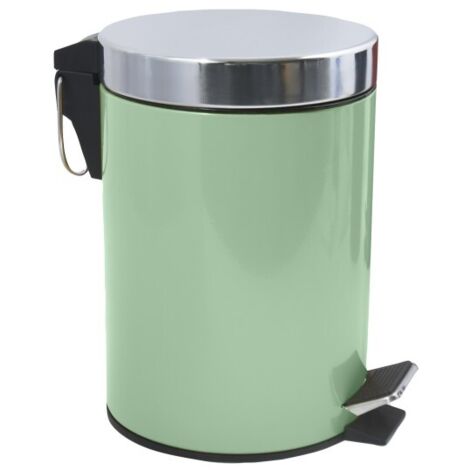 Papelera con pedal acero inoxidable 3L Green Basil MSV