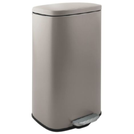 Papelera de cocina con pedal de gran capacidad Acero AKIRA 50L Topo Mate Spirella